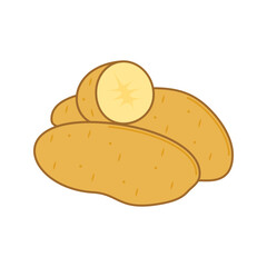 Raw Sliced Potatoes Illustration