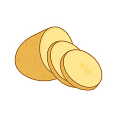 Raw Sliced Potatoes Illustration