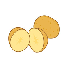 Raw Sliced Potatoes Illustration