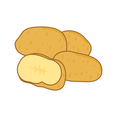 Raw Sliced Potatoes Illustration