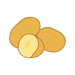 Raw Sliced Potatoes Illustration