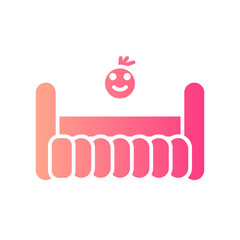 baby crib gradient icon