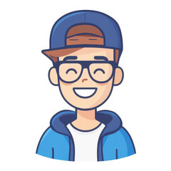 Obraz premium A vibrant illustration of a young person with a unique coin avatar, set against a crisp, clean backdrop.