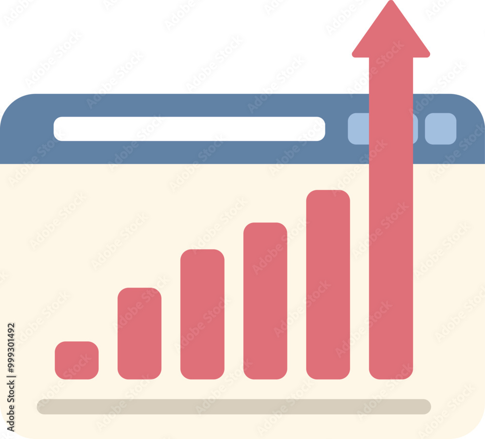 Aufkleber bar chart is showing positive results with traffic growing up on a website