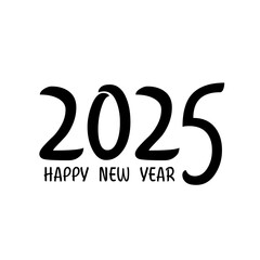 Blissful New Year 2025 text plan. Front of business journal for 2025 with wishes. Leaflet plan format, card, flag. Vector representation. Disconnected on white foundation. 