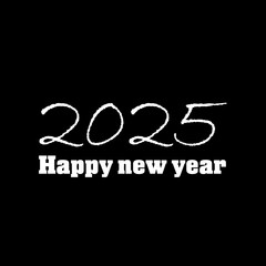 Blissful New Year 2025 text plan. Front of business journal for 2025 with wishes. Leaflet plan format, card, flag. Vector representation. Disconnected on white foundation. 