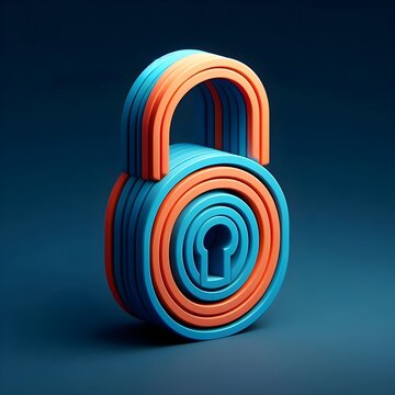 3D Lock Icon with Soft Background. Lock Symbol for Graphic Resources 3D Design