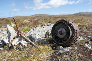 Debris from the Falklands war, Falkland Islands.