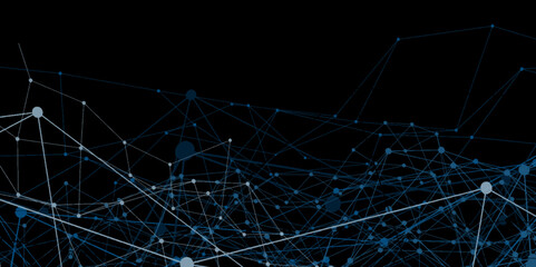 blue network patterned background. Connection background with lines and dots. abstract polygons plexus vector background, digital data visualization. futuristic shape. Computer generated background.	