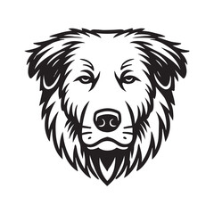 Fototapeta premium Maremma Sheep Dog Face Outline Clipart - Dog Face Logo - Dog Vector illustration in black and white 
