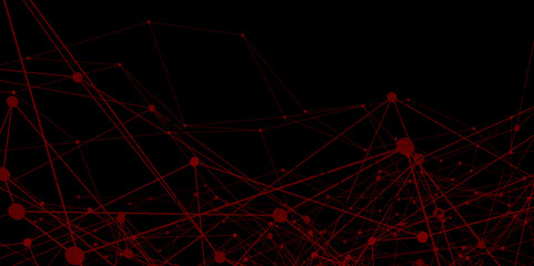 red network patterned background. Connection background with lines and dots. abstract polygons plexus vector background, digital data visualization. futuristic shape. Computer generated background.	