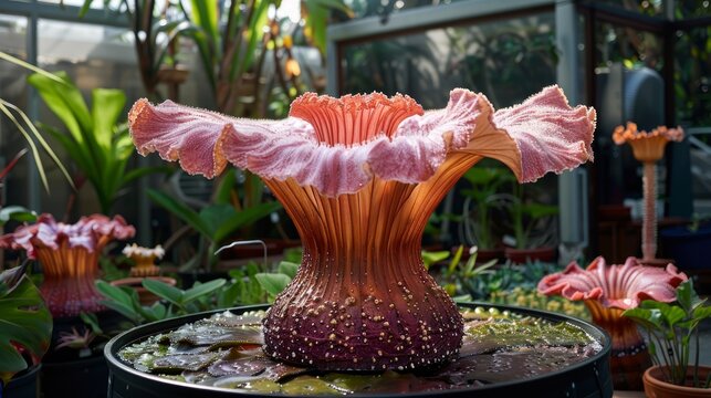 Corpse flower, its flowers can smell like a rotting carcass 