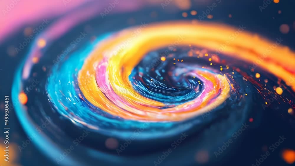 Poster a captivating display of swirling neon colors forms an abstract pattern that conveys movement and en