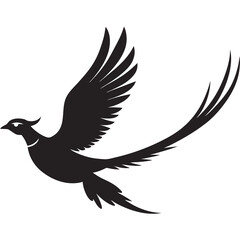 Flying pheasant bird silhouette vector illustration