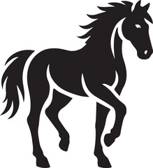 Horse silhouette isolated on white, Horse Vector Silhouette Illustration, Horse Illustration, Horse Art Drawing, Animal Vector Silhouette Illustration