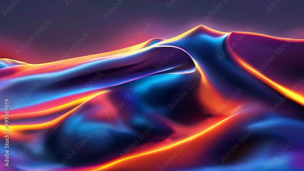 Aufkleber abstract colorful liquid wave pattern with a dynamic neon glow.