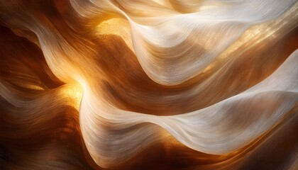 Abstract Golden and White Fabric Waves