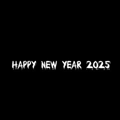 Cheerful New Year 2025 plan logo text vector delineation New Year festivity idea
