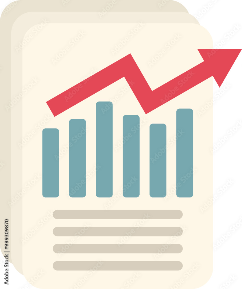 Poster document is showing a bar chart with a growing trend represented by a red arrow pointing up