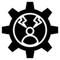 Stress management icon with glyph style