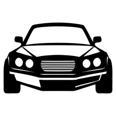 Car vector silhouette black and white