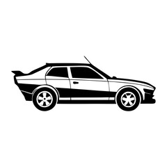 Car vector silhouette black and white
