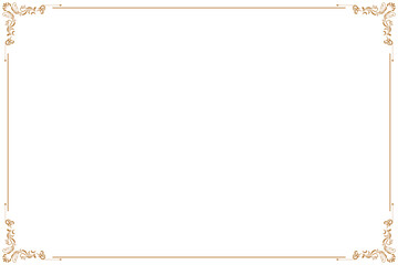 Naklejka premium Elements of ornate vintage frames. Border gold on white classic calligraphy swirls, floral motifs. Design print for greeting cards, wedding invitations, restaurant menu, royal certificates. Set 287 