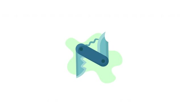 multitool knife icon penknife animation illustration motion graphic video