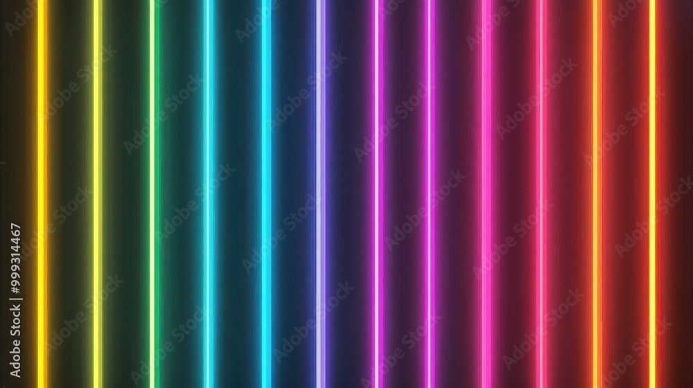 Poster experience a vibrant vector background with shiny strips and bright neon lines in a retro s style. p