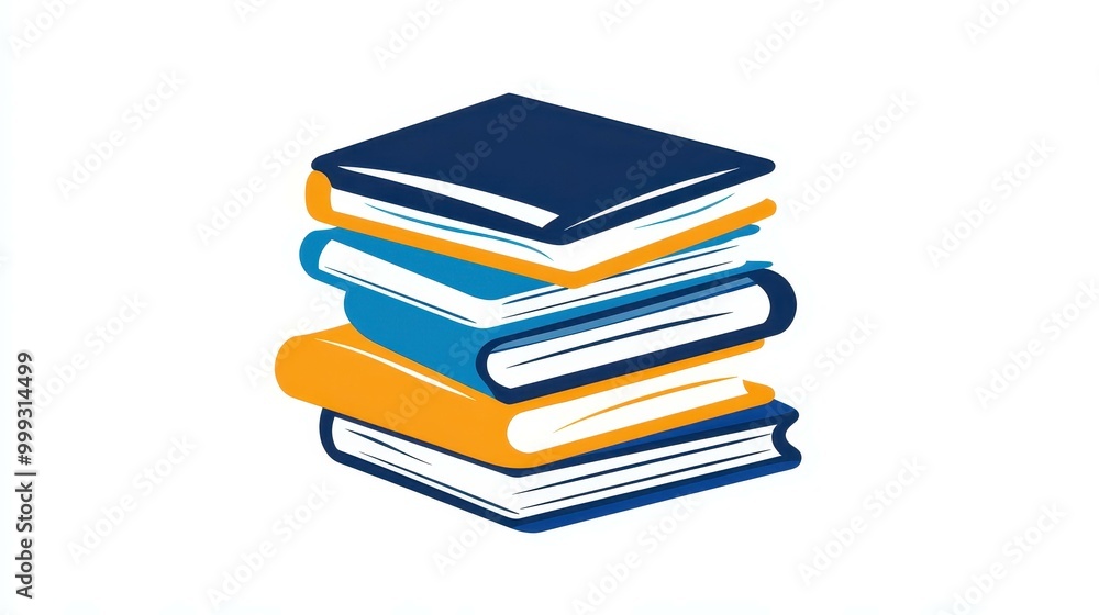 Poster clean vector logo of a library on a white background, perfect for representing knowledge and learnin