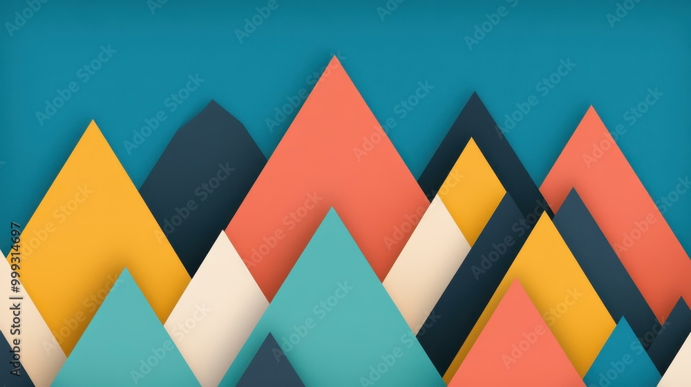 Poster dive into a vibrant world of 2d triangular shapes that adds depth and modern flair to any background