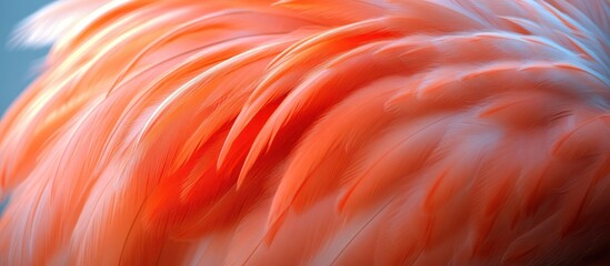 Close-up of vibrant pink and white feathers of a flamingo.