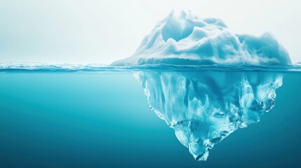 Obraz premium Iceberg Floating in Clear Blue Ocean Water