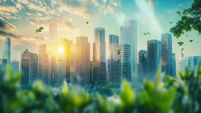 Modern city and environmental technology concept. Sustainable development goals. SDGs