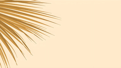 Obraz premium Minimal palm frond in brown against warm beige background, Generative AI