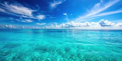 Tropical teal blue ocean horizon seascape , tropical, teal, blue, ocean, horizon, seascape,vacation, beach, paradise, tranquil