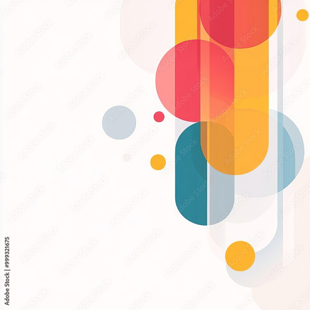 Poster modern abstract shapes with transparent layers for stylish presentation slides