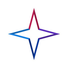 Star Icon | Customizable Star Shape Design | Abstract Gradient Star Outline Icons