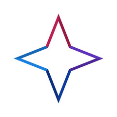 Star Icon | Customizable Star Shape Design | Abstract Gradient Star Outline Icons