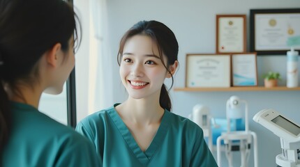 Obraz premium doctor with patient in hospital