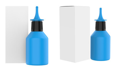 Matte Nozzle Bottle Mockup Isolated On White Background. 3d illustration