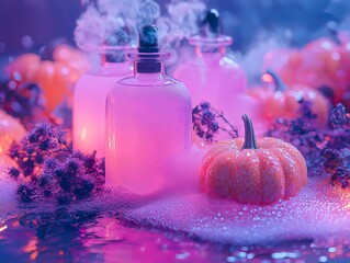 Spooky make-up and perfume for the Halloween decoration , ai generated