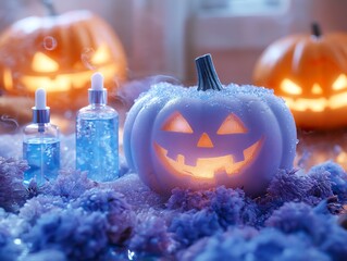 Spooky make-up and perfume for the Halloween decoration , ai generated