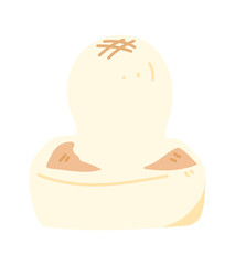 焼いて膨らんだ角餅のイラスト