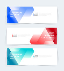 Geometric banner design with Vector presentation template.