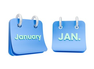 3D calendar icon displaying the month of January