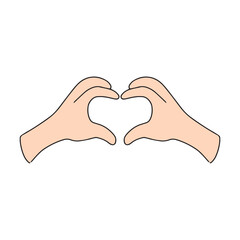 Obraz premium various hand gesture for love or heart collection design. Cartoon hand gesture cartoon isolated on white background