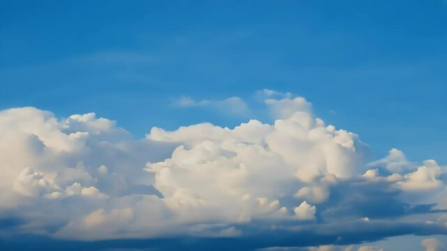 Soothing timelapse footage fluffy white clouds slowly drifting sky offering serene calming visual experience religious connotations perfect worship meditation