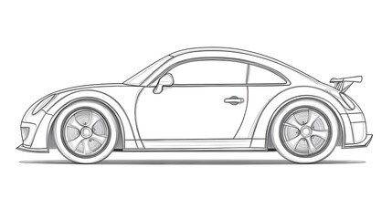 Obraz premium black and white picture of a car for children to color