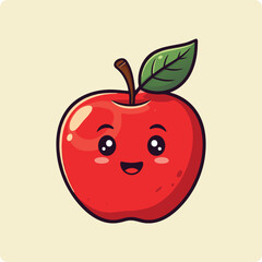smiling apple,  cute apple drawing, apple cartoon, happy apple, kawaii fruit, adorable apple, cute fruit illustration, cartoon apple face, kawaii apple wallpaper, cute apple icon, happy fruit